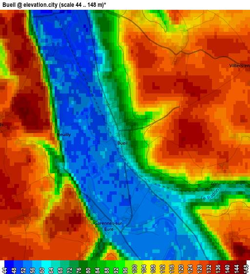 Bueil elevation map