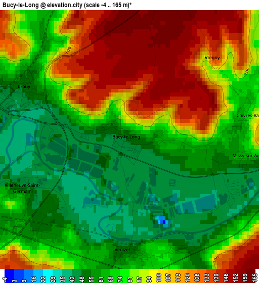 Bucy-le-Long elevation map