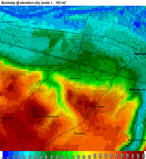 Buchelay elevation map