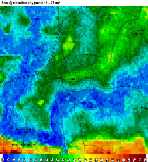 Bruz elevation map