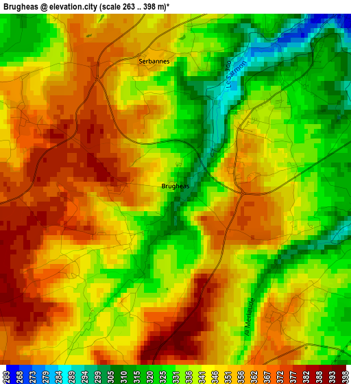 Brugheas elevation map