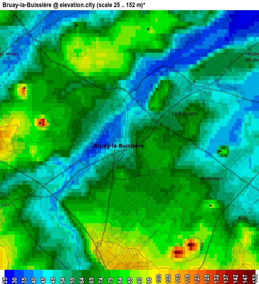 Bruay-la-Buissière elevation map