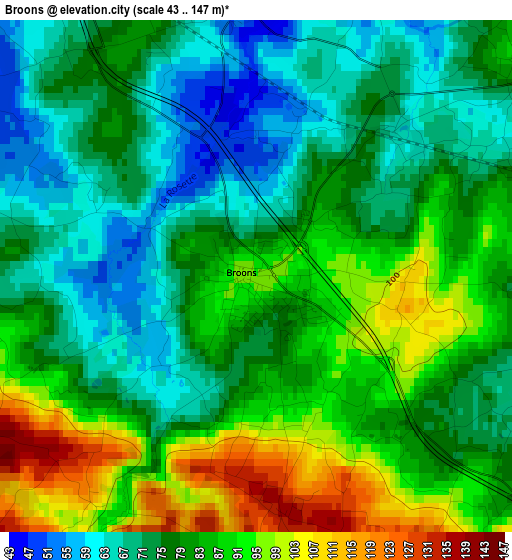 Broons elevation map