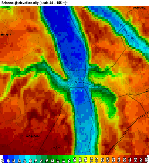 Brionne elevation map