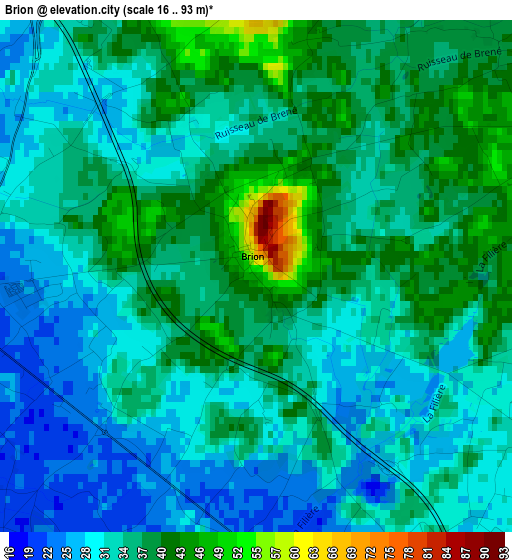 Brion elevation map