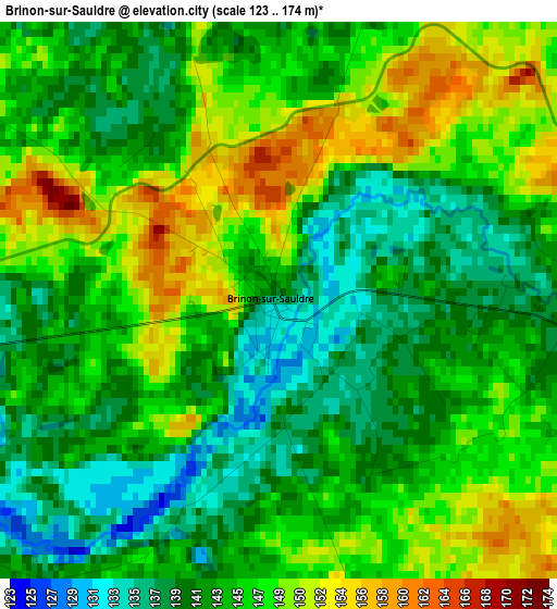 Brinon-sur-Sauldre elevation map