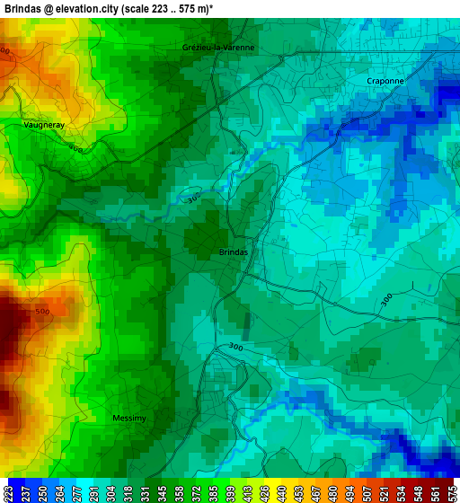 Brindas elevation map