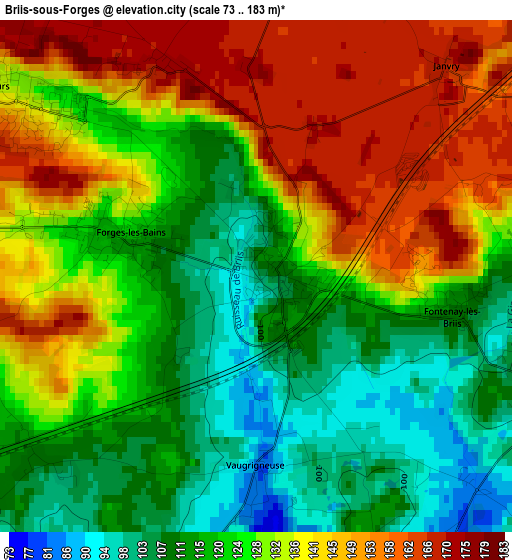 Briis-sous-Forges elevation map