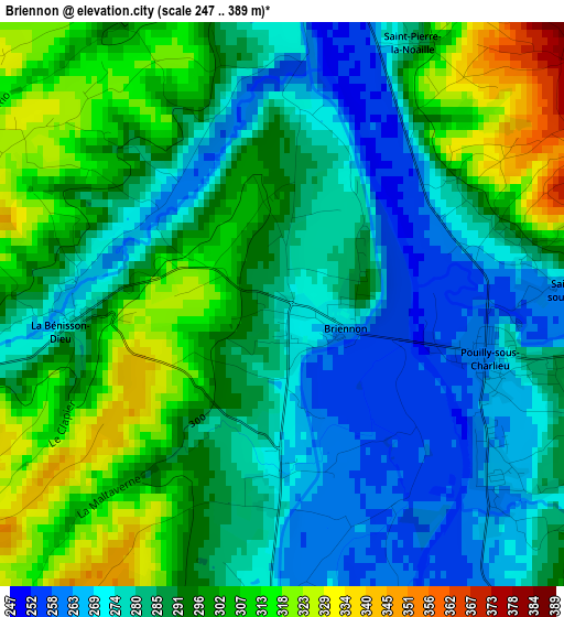 Briennon elevation map