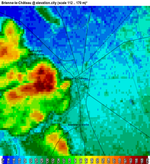 Brienne-le-Château elevation map