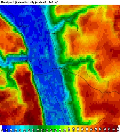 Breuilpont elevation map