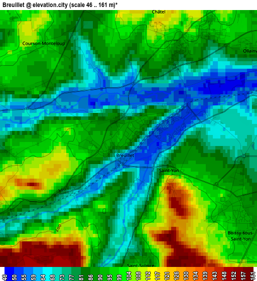 Breuillet elevation map