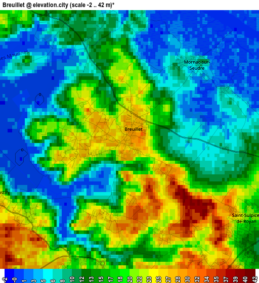 Breuillet elevation map