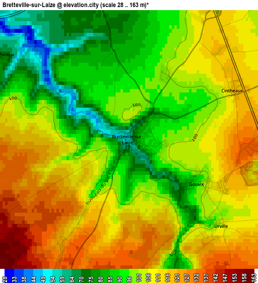 Bretteville-sur-Laize elevation map