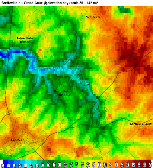 Bretteville-du-Grand-Caux elevation map