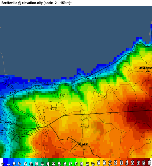 Bretteville elevation map