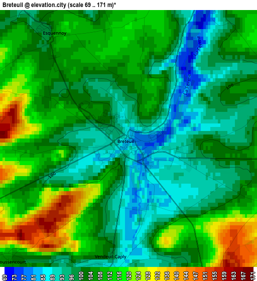 Breteuil elevation map