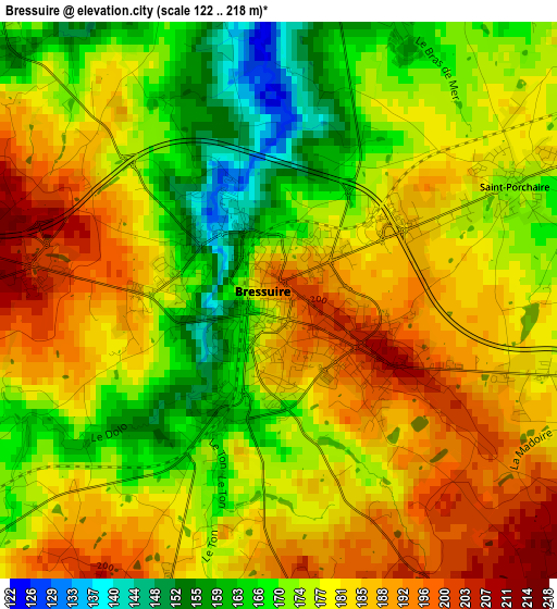 Bressuire elevation map