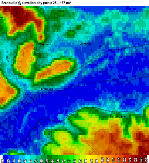 Brenouille elevation map