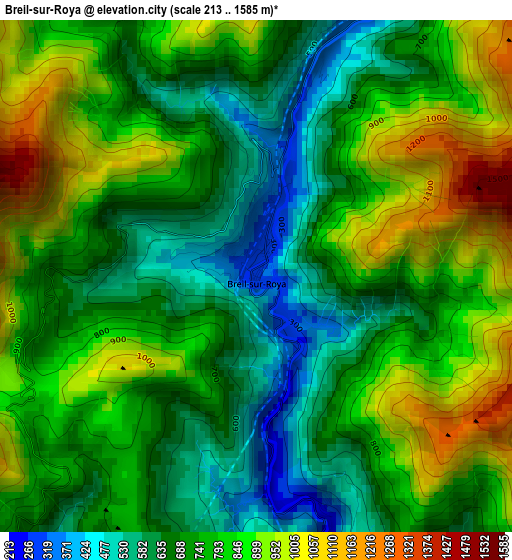 Breil-sur-Roya elevation map