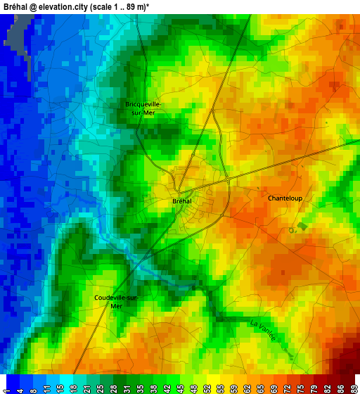 Bréhal elevation map
