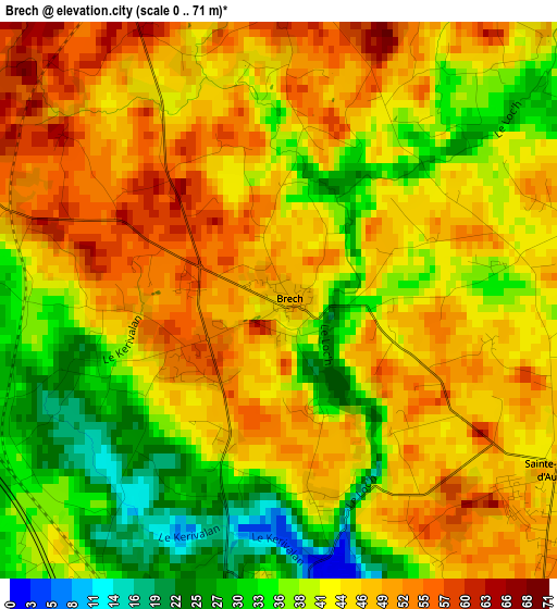 Brech elevation map