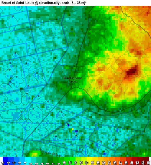 Braud-et-Saint-Louis elevation map
