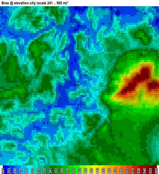 Bras elevation map