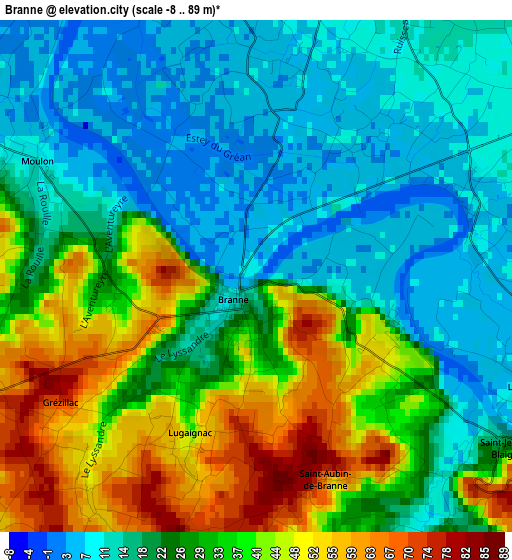 Branne elevation map