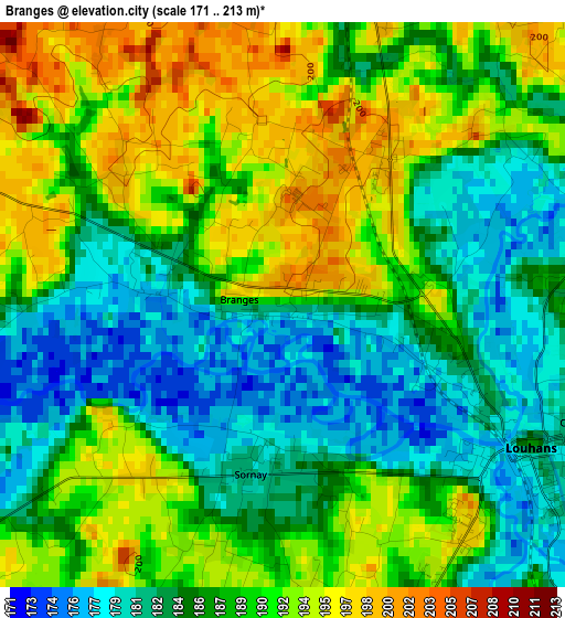 Branges elevation map