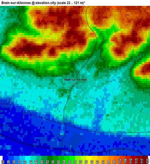 Brain-sur-Allonnes elevation map