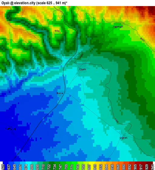 Oyalı elevation map