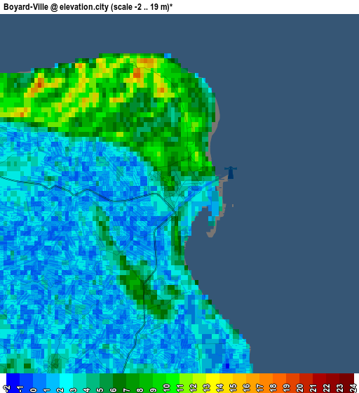 Boyard-Ville elevation map