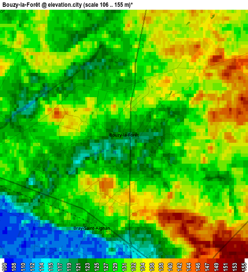 Bouzy-la-Forêt elevation map