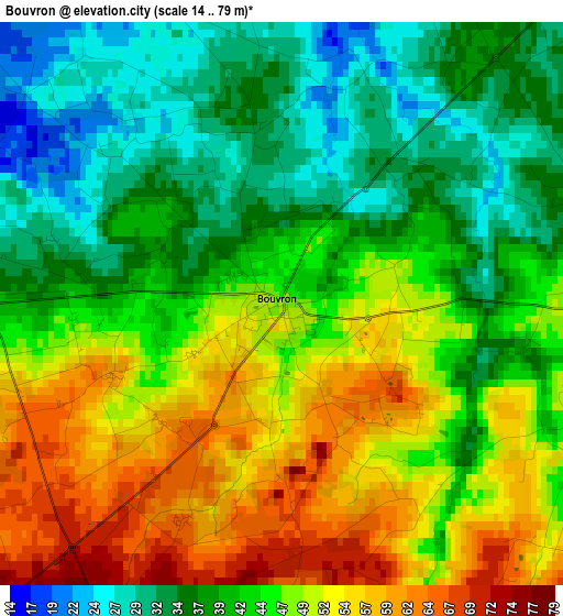 Bouvron elevation map