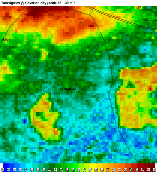 Bouvignies elevation map