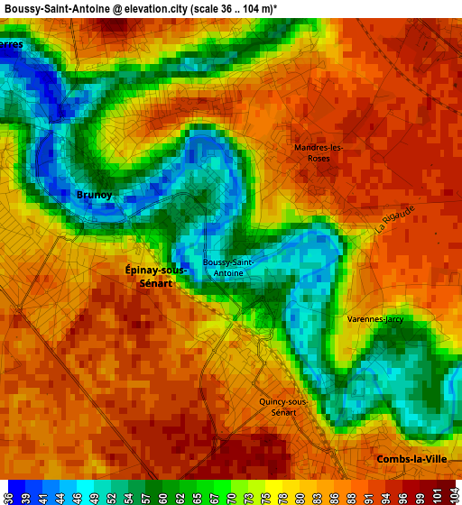 Boussy-Saint-Antoine elevation map