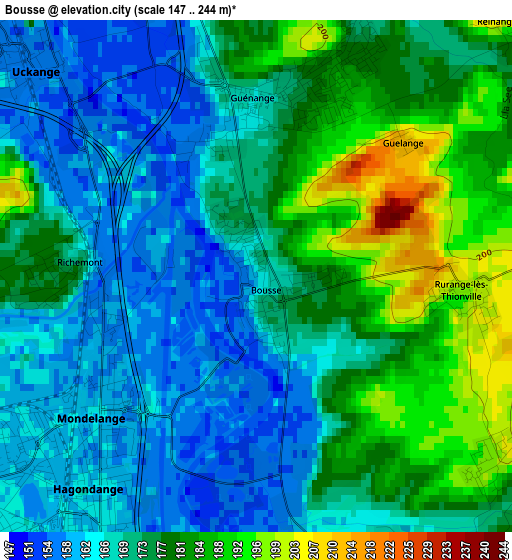 Bousse elevation map