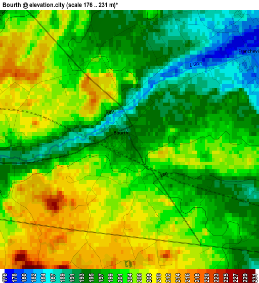 Bourth elevation map