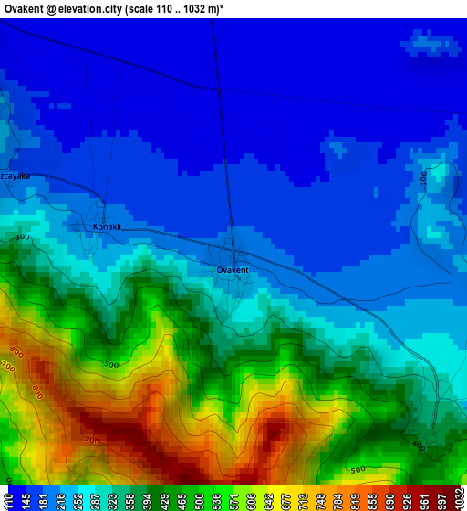 Ovakent elevation map