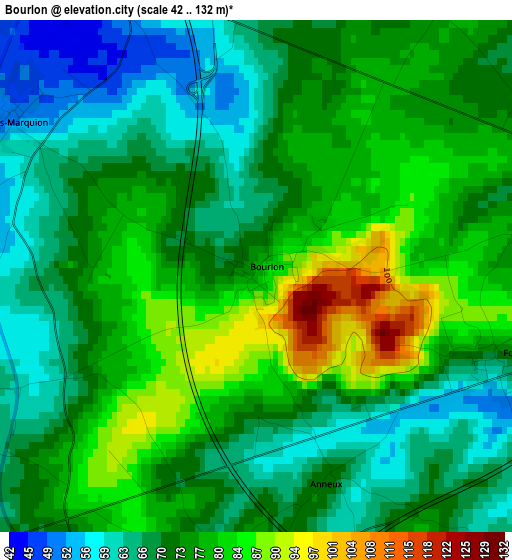 Bourlon elevation map