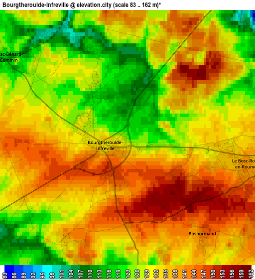 Bourgtheroulde-Infreville elevation map