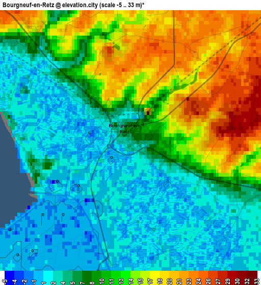 Bourgneuf-en-Retz elevation map