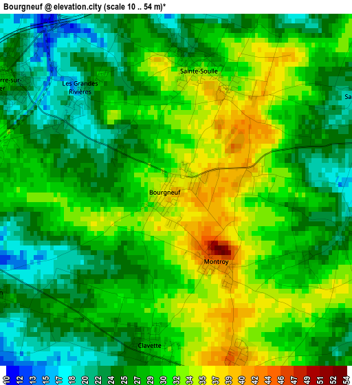 Bourgneuf elevation map