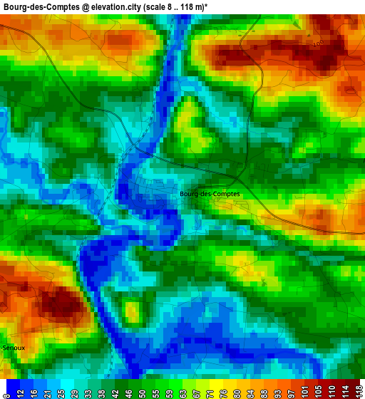 Bourg-des-Comptes elevation map