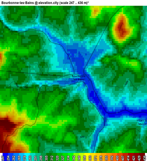 Bourbonne-les-Bains elevation map