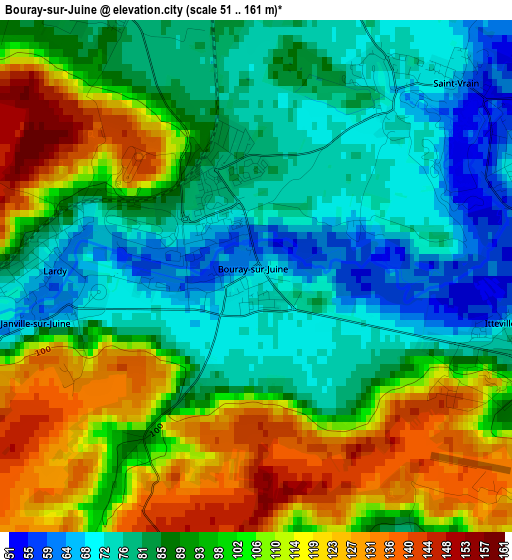 Bouray-sur-Juine elevation map