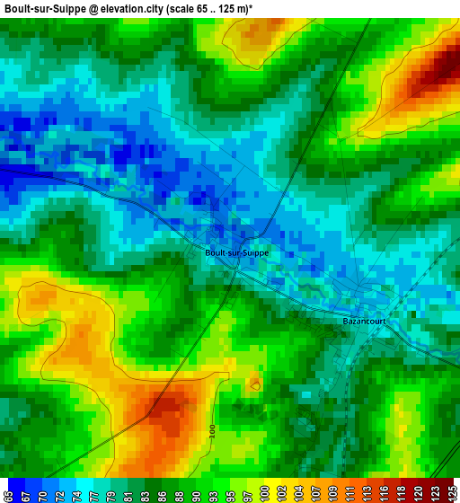 Boult-sur-Suippe elevation map