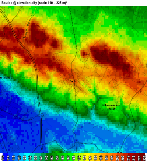 Bouloc elevation map