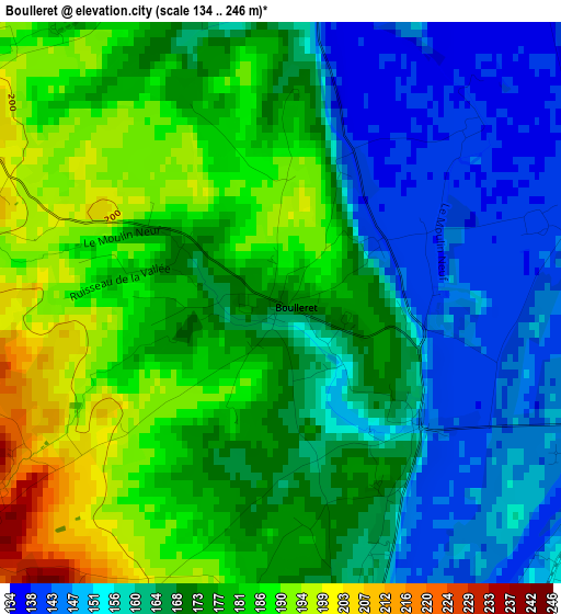 Boulleret elevation map